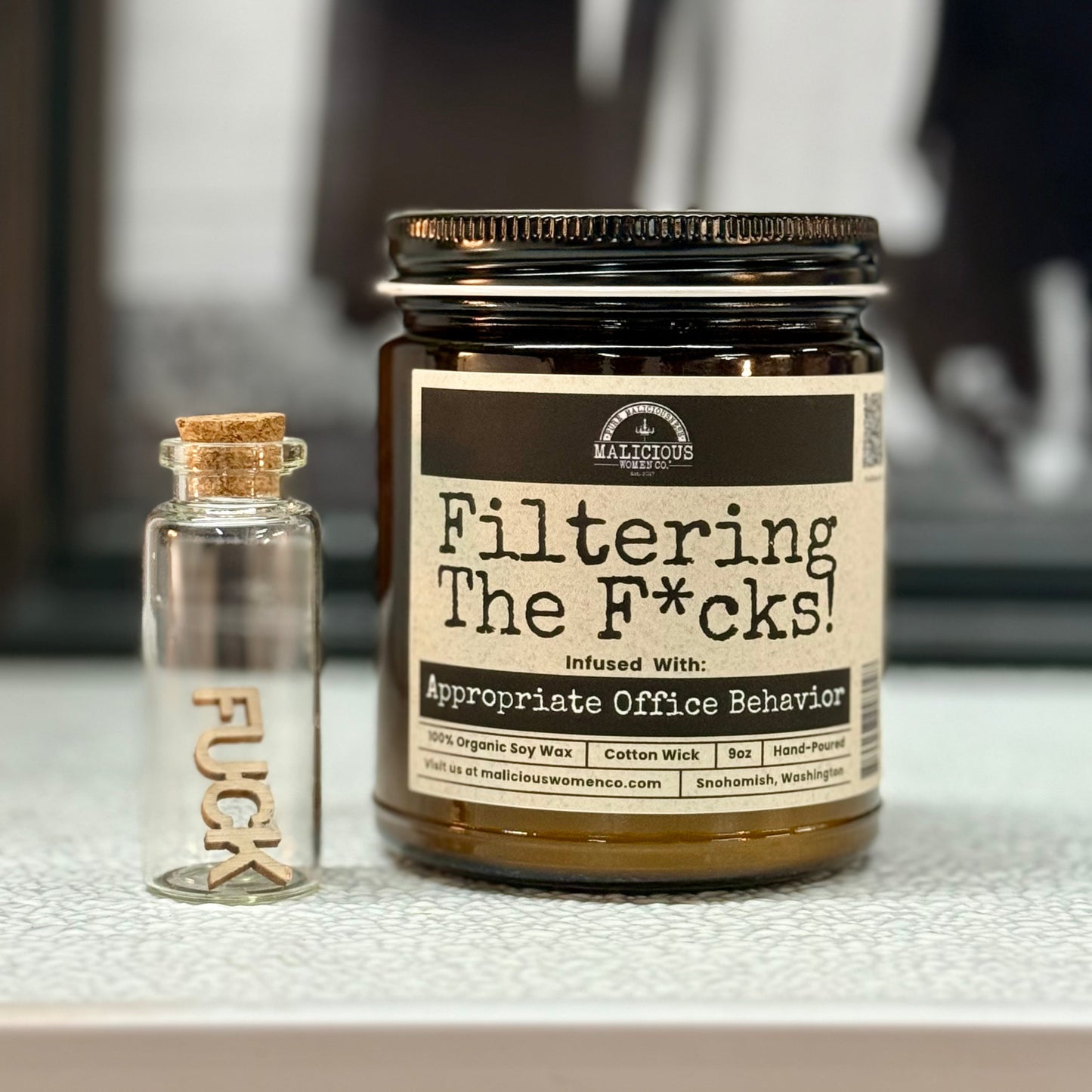 Filtering The F*cks | Scent: A Hot Mess | 9oz Work Candle | Malicious Women Co
