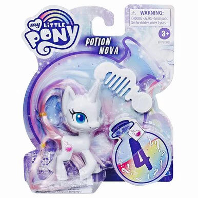 My Little Pony Potion Nova 3 Inch White Pony Toy with Brushable Hair, Comb, and 4 Surprise Accessories
