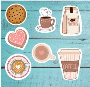 Cute Coffee Graphic Art for Stickers