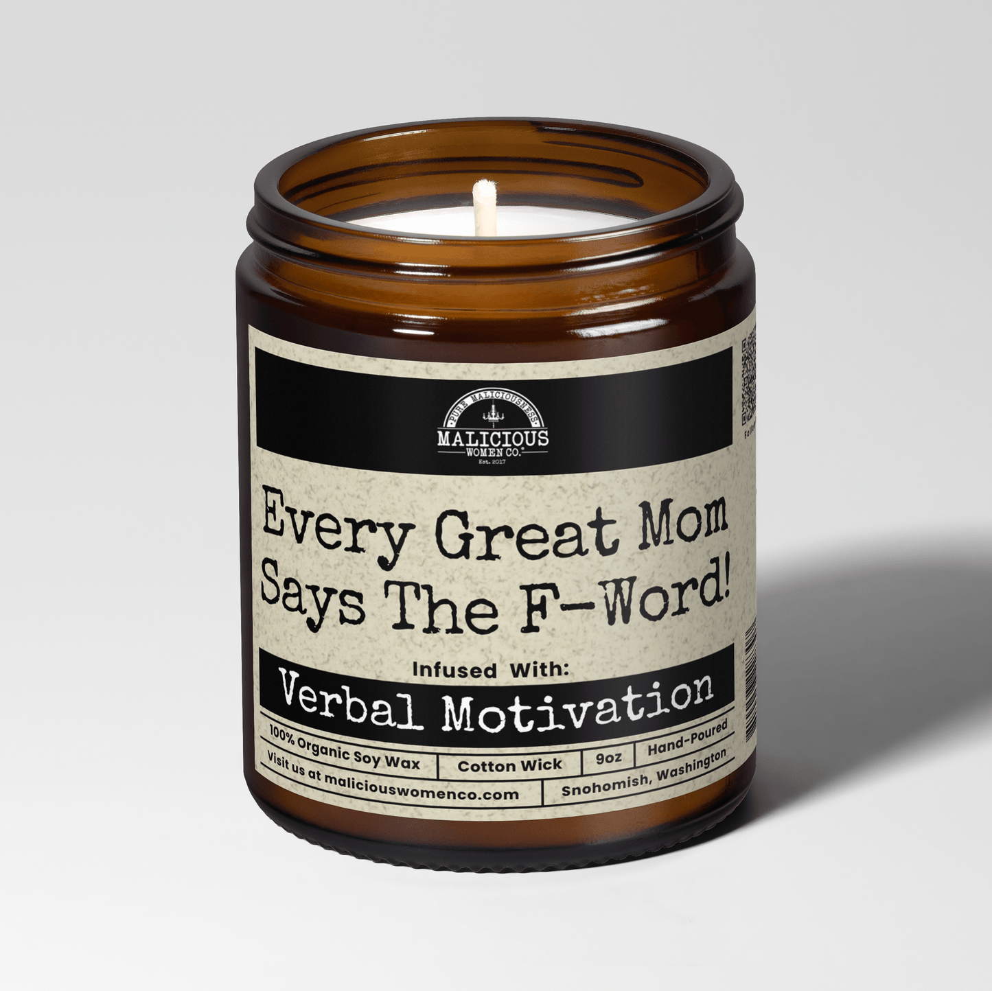 Every Great Mom Says The F Word | Scent: Rebel Rose | 9oz Mom Candle | Malicious Women Co