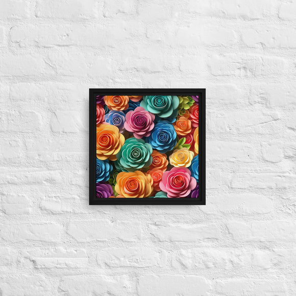 Roses Galore Framed canvas
