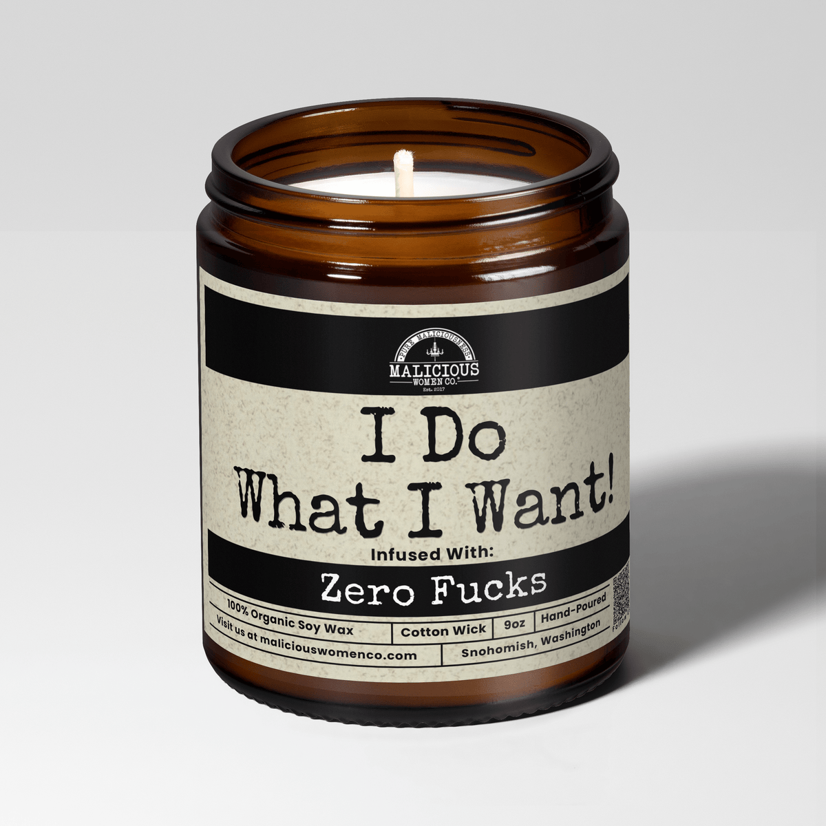I Do What I Want | Scent: Vanilla Crumbcake | 9oz Funny Candle | Malicious Women Co