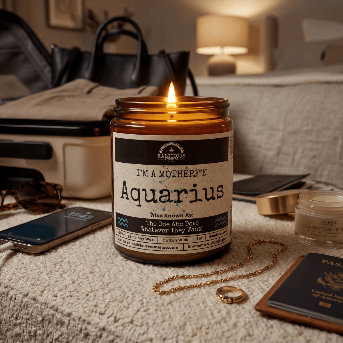 I'm a MotherF'n Aquarius (Jan 20- Feb 18) The Zodiac B*tch | Scent: Espresso Yo' Self | 9oz Candle