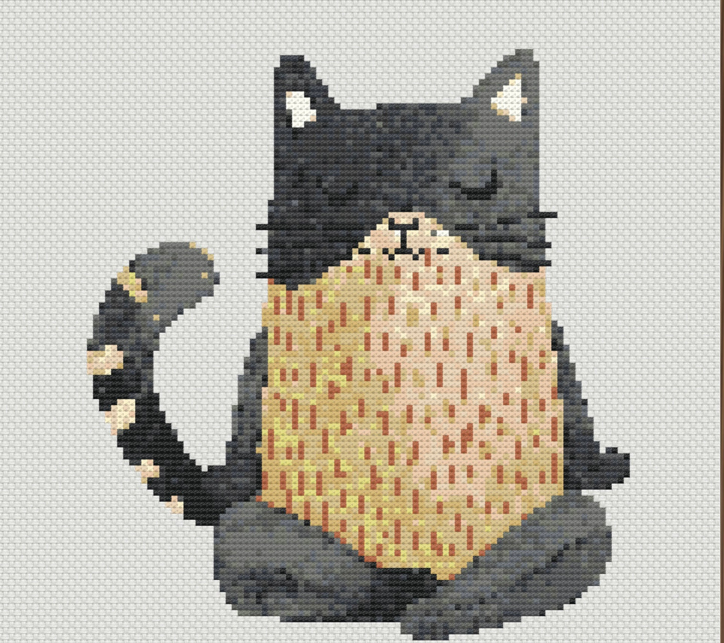 Cross Stitch Pattern Cat Who Meditates