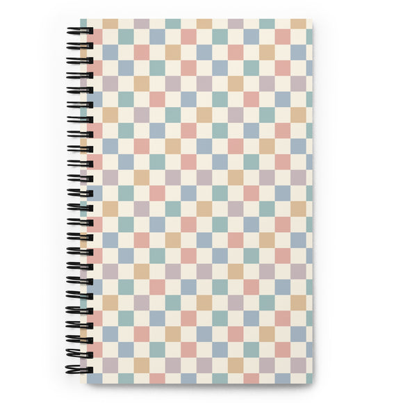 Checkered Boho Spiral notebook