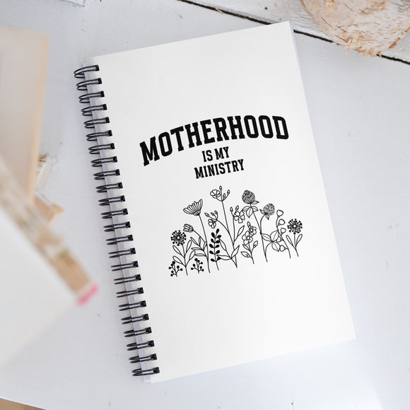 Motherhood Is My Ministry Journal, Spiral Notebook Dotted Pages